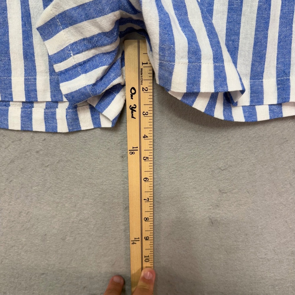 Sonoma Goods‎ For Life Women's XL Striped Linen Blend Shorts Blue White NWOT - Picture 8 of 10